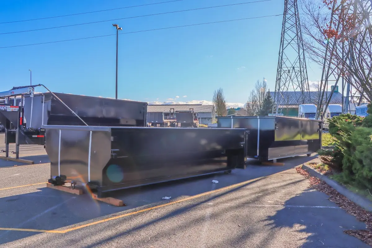 Roll-off dumpster ready for waste disposal at job site for Construction Dumpster Rental in Worthington